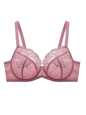 Understance Yara FlexWire Unpadded Demi Lift Bra berry sheer pink